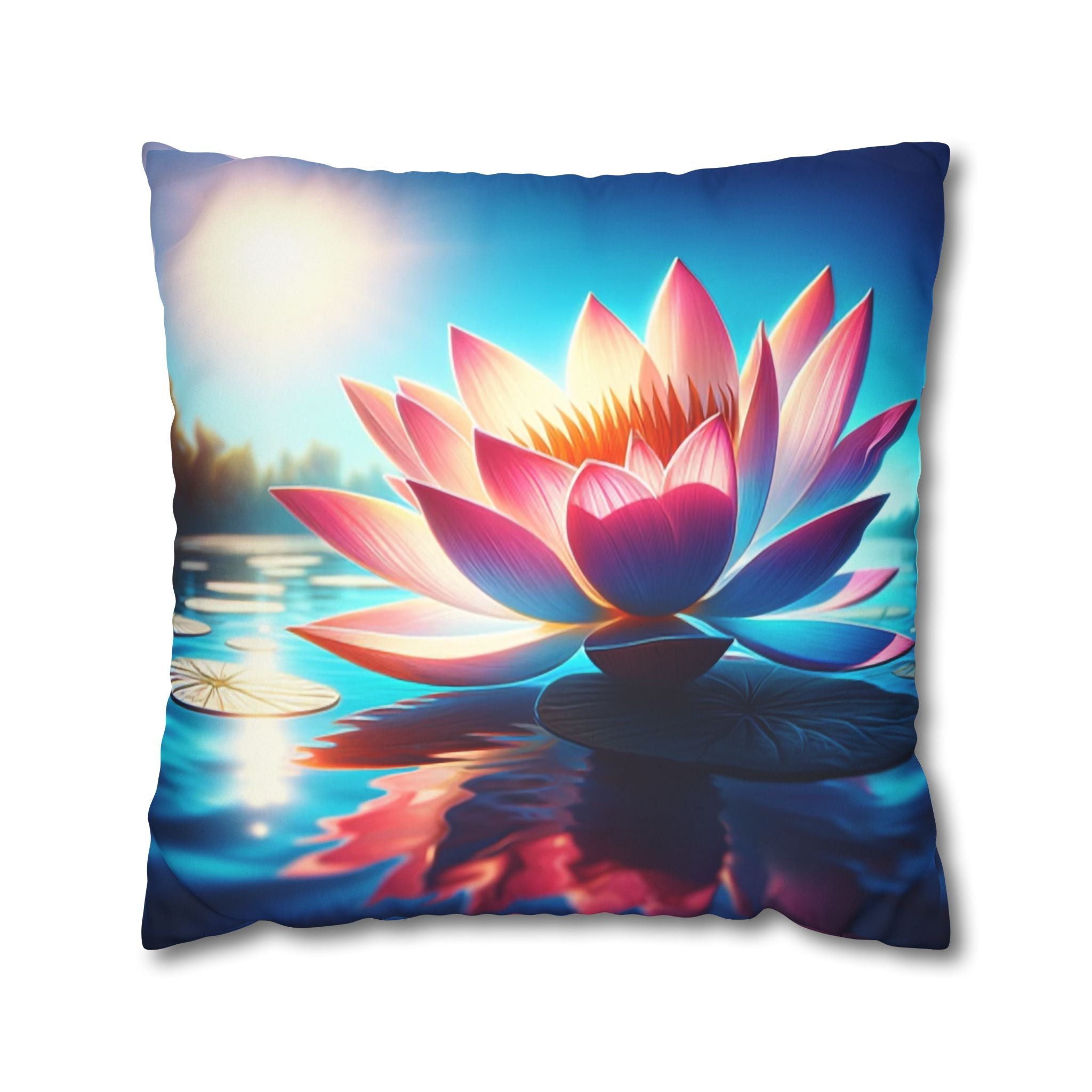 A big lotus flower - Suede Square Pillowcase