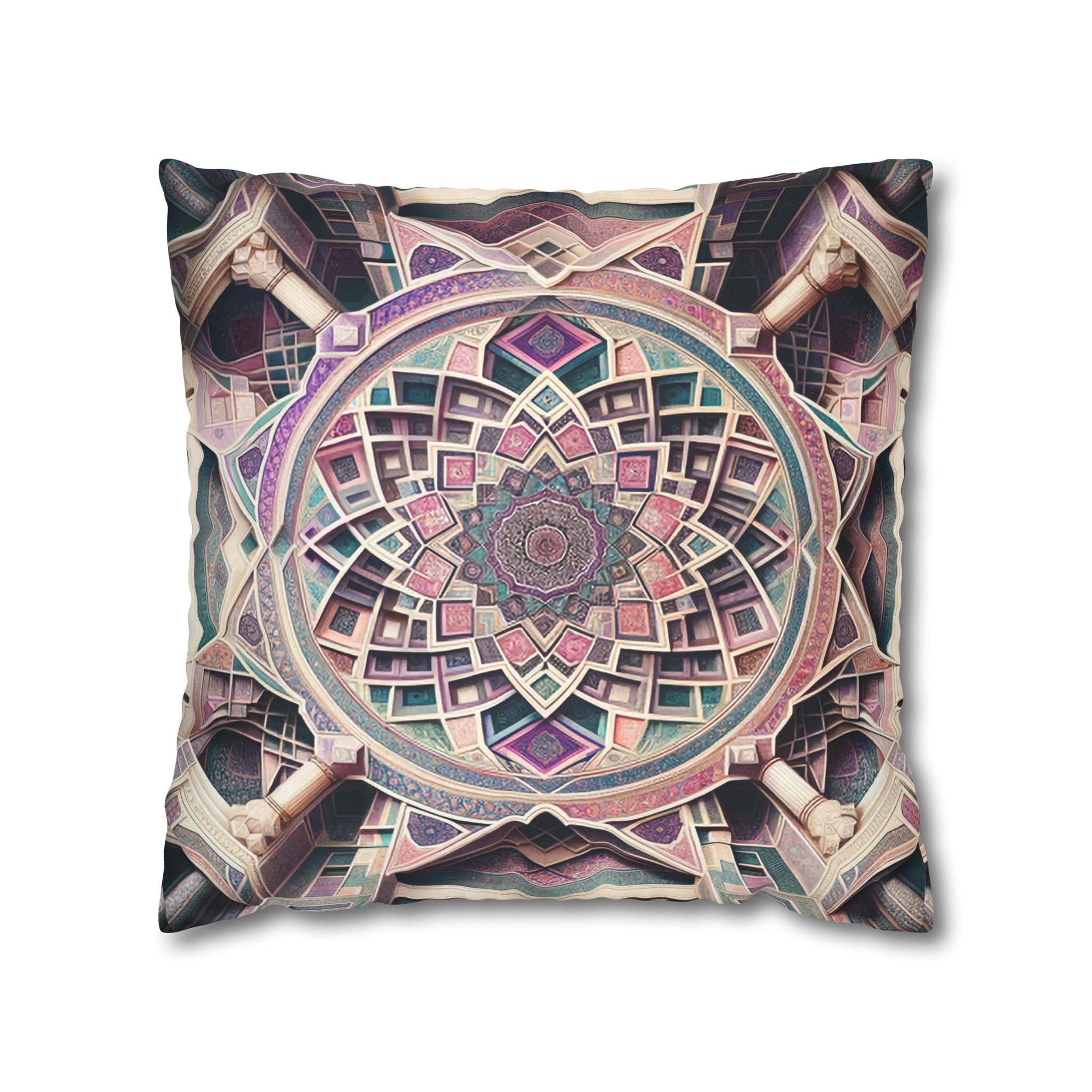 Persian Art (purple-grey) - Suede Square Pillowcase