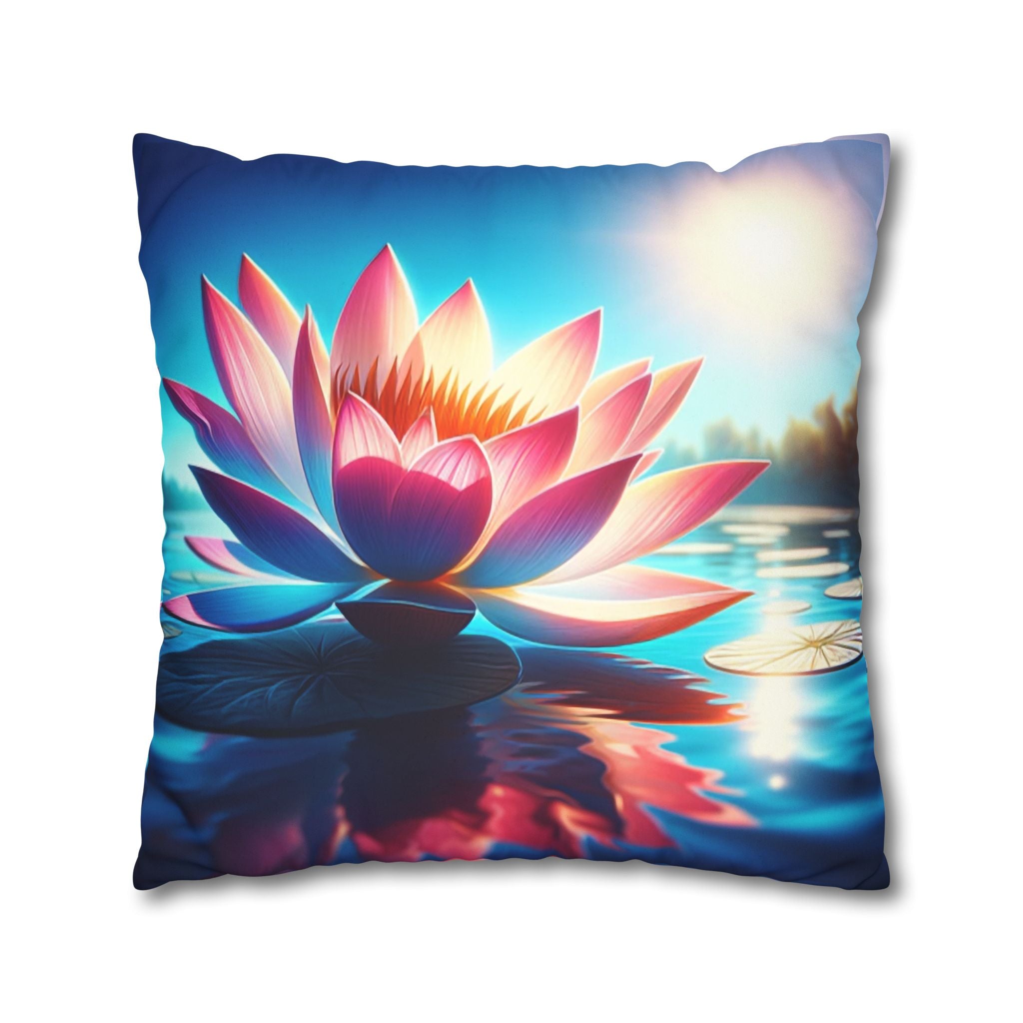 A big lotus flower - Suede Square Pillowcase