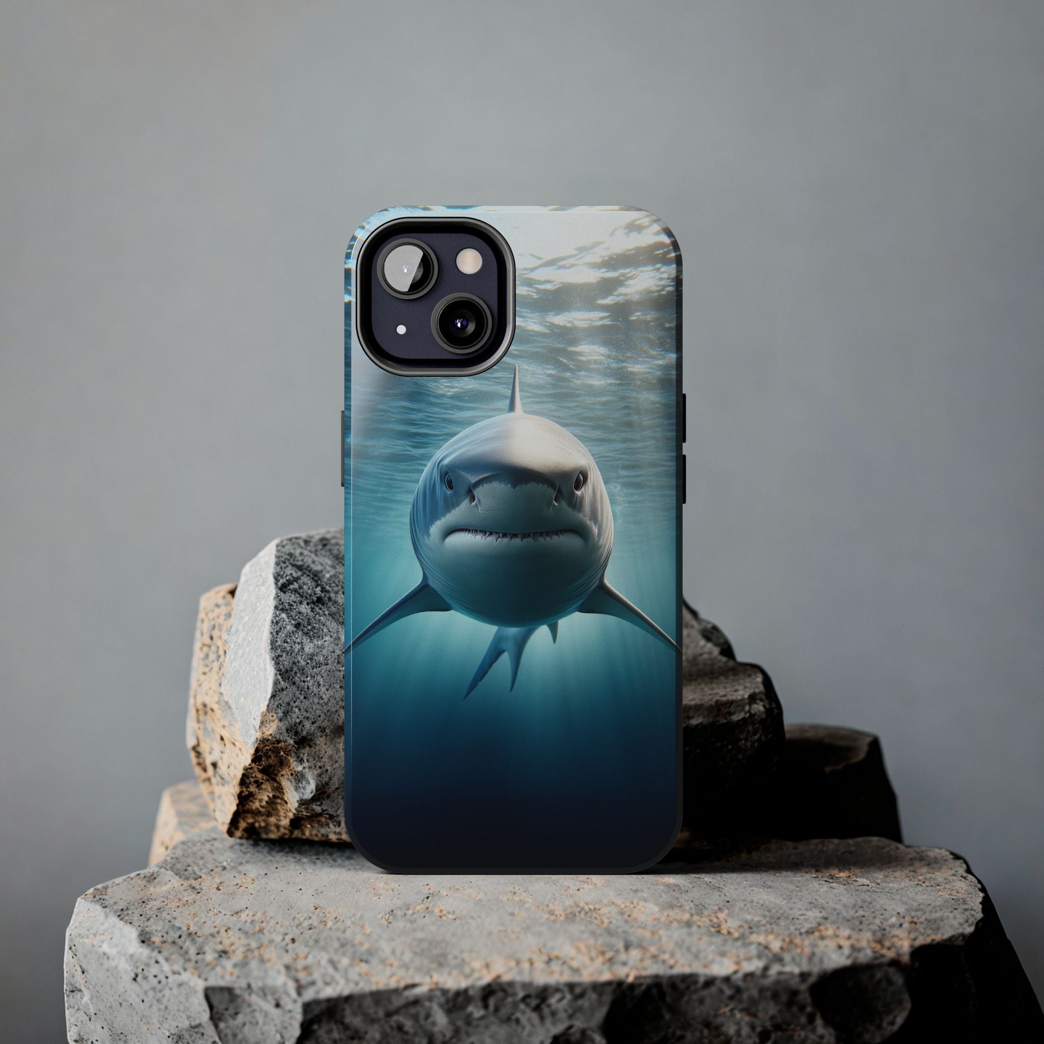 Curious shark - Tough Phone Case