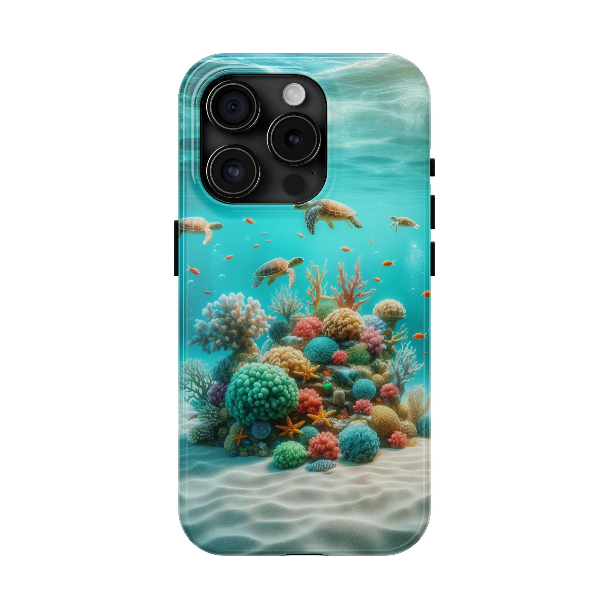 Phone Cases - Turtles on Coral Reef Design