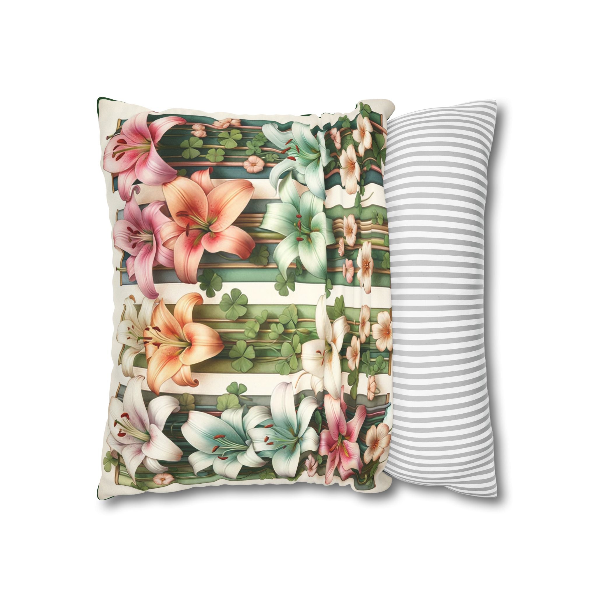 Lilies on a wall - Suede Square Pillowcase