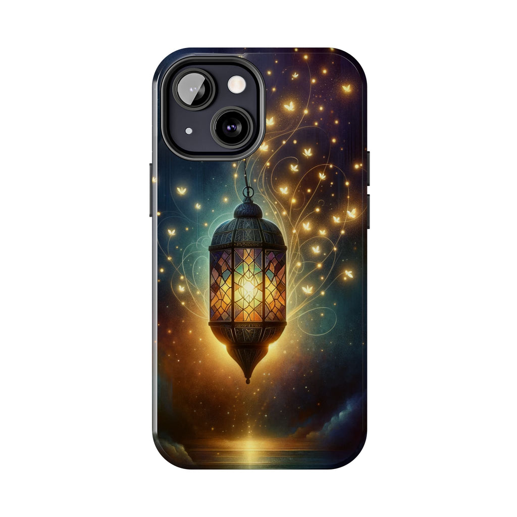 Fireflies around lamp - Tough Phone Case