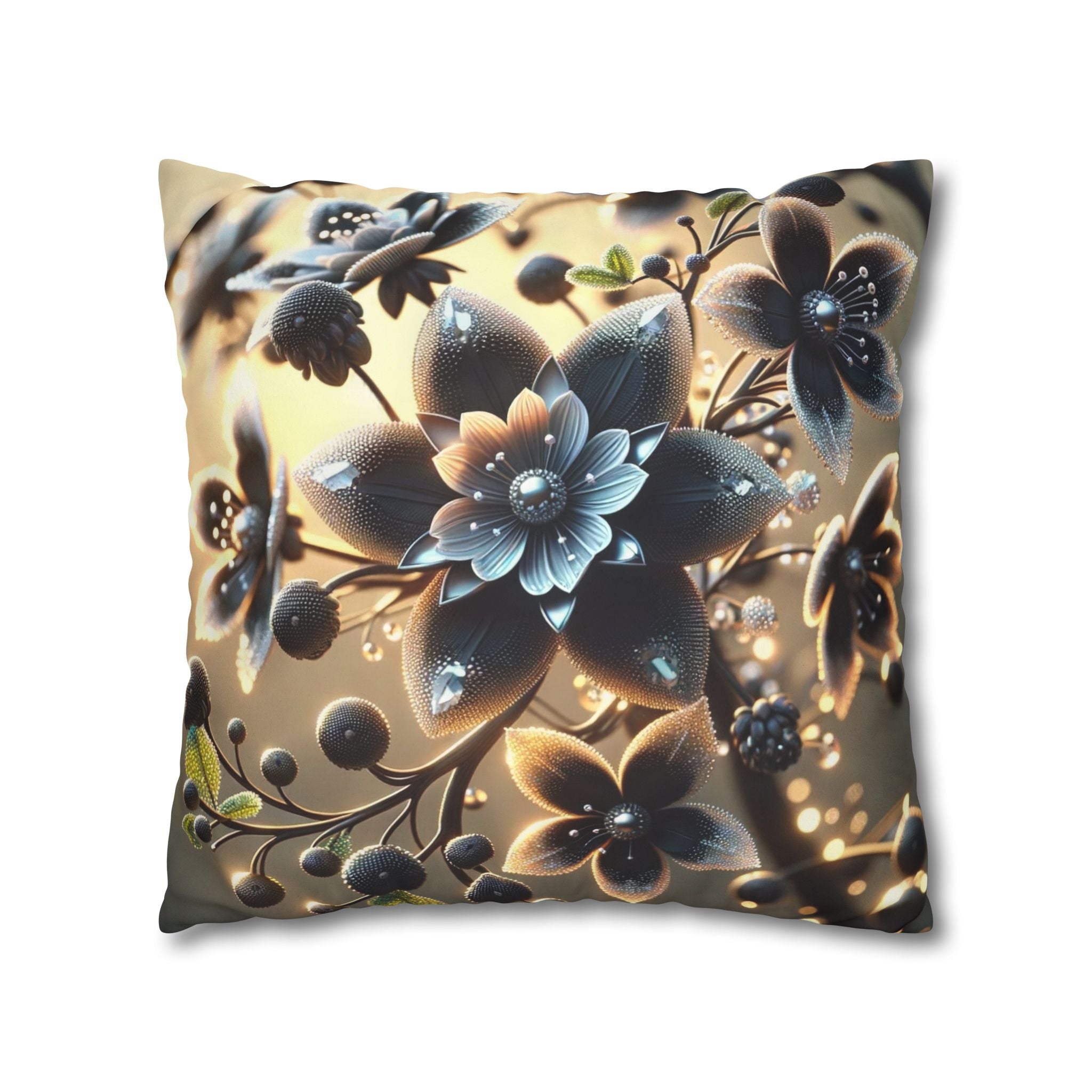 A large black flower - Suede Square Pillowcase