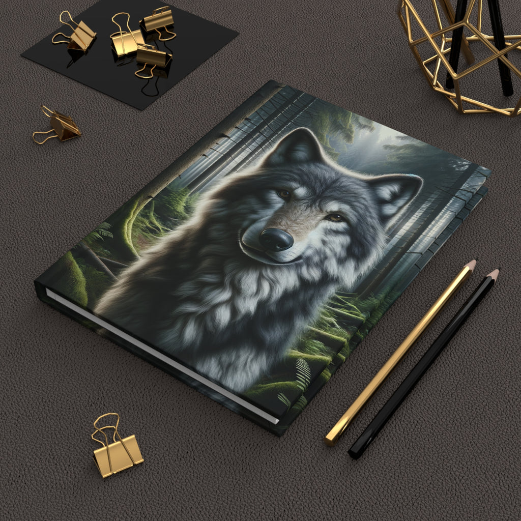A curious wolf - Hardcover Notebook