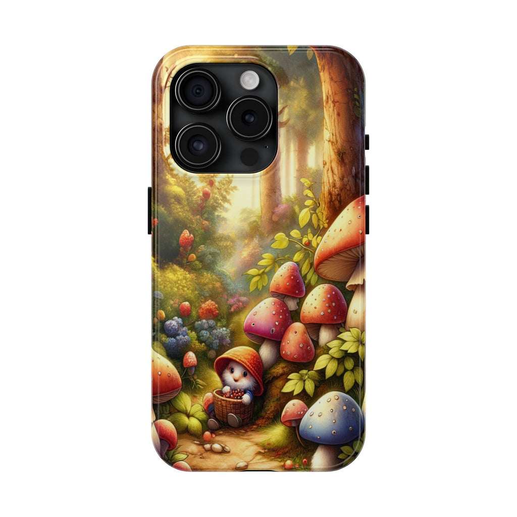 Gnomes sitting under mushroom - Tough Phone Case