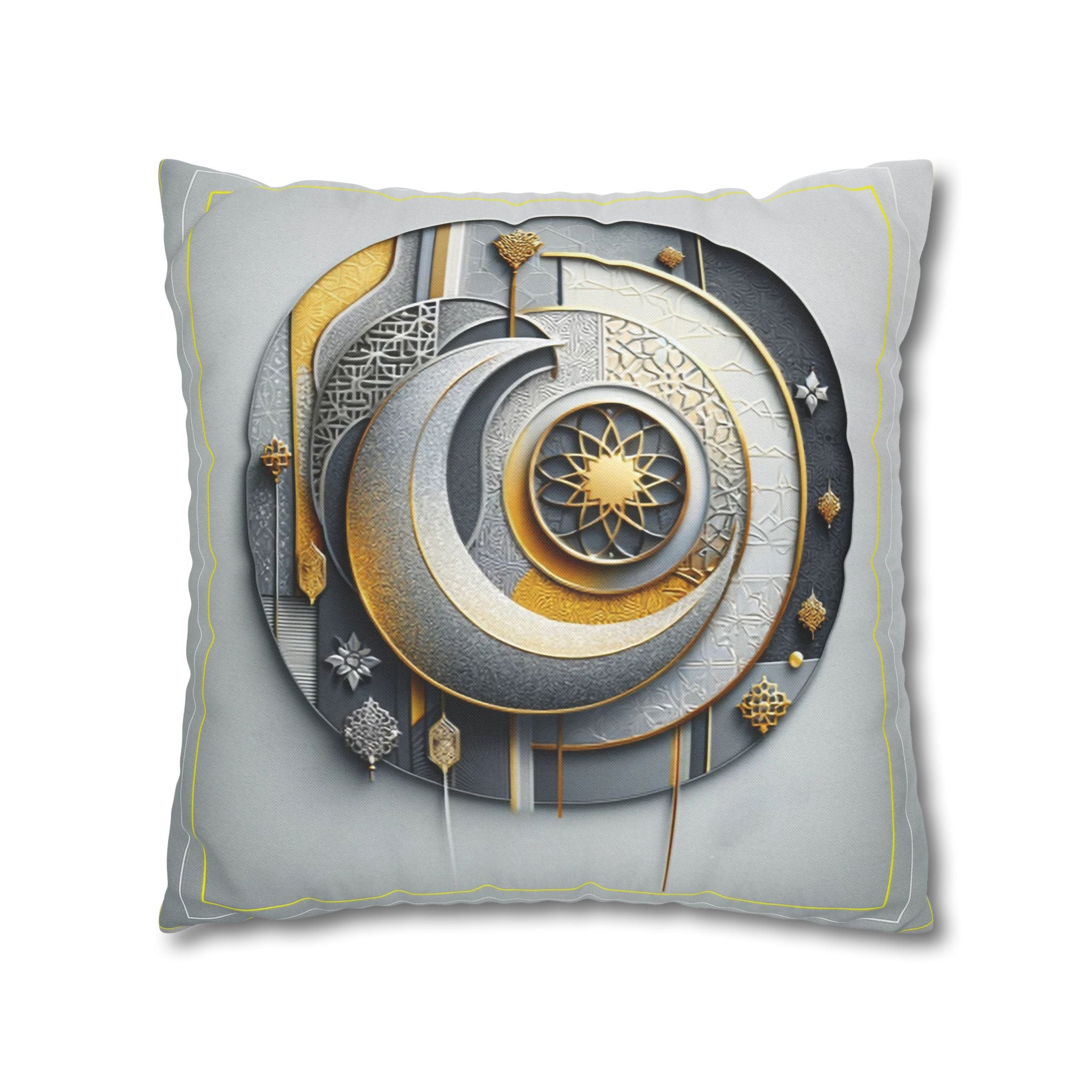Islamic Art, Light-grey  - Polyester Square Pillowcase