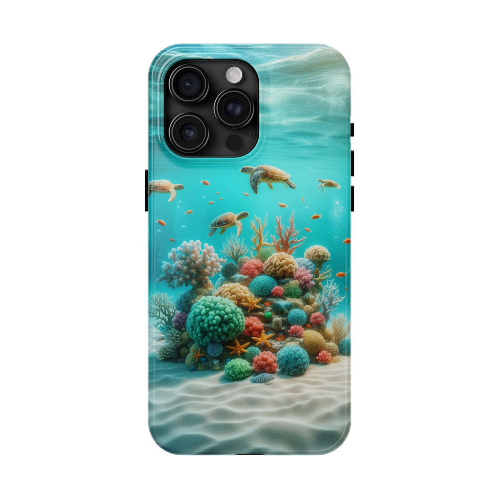 Phone Cases - Turtles on Coral Reef Design