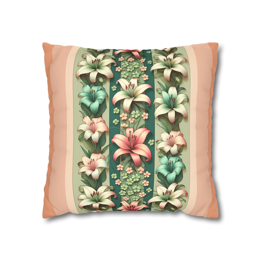 Pastel coloured Lilies - Suede Square Pillowcase