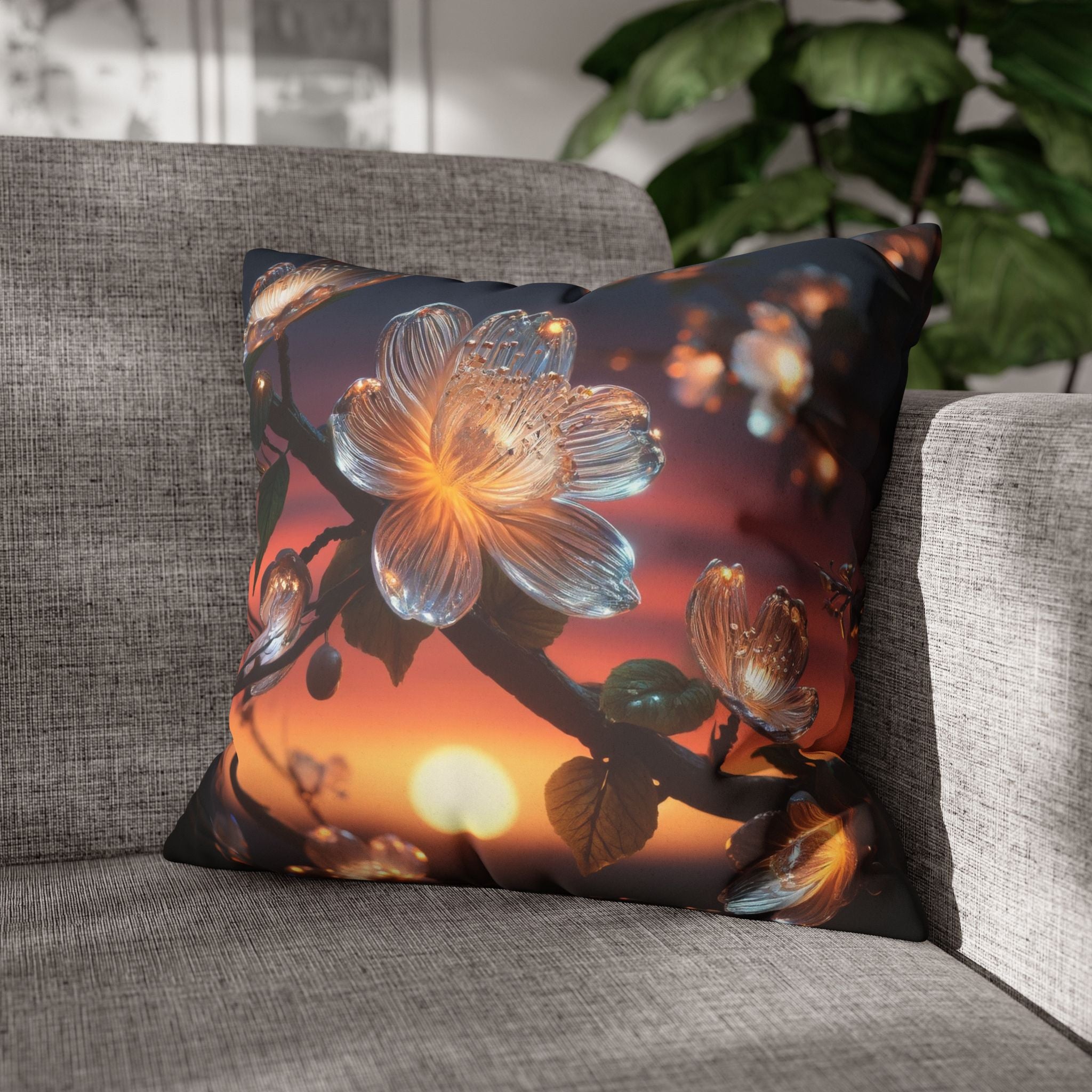 White, diamond flower - Suede Square Pillowcase