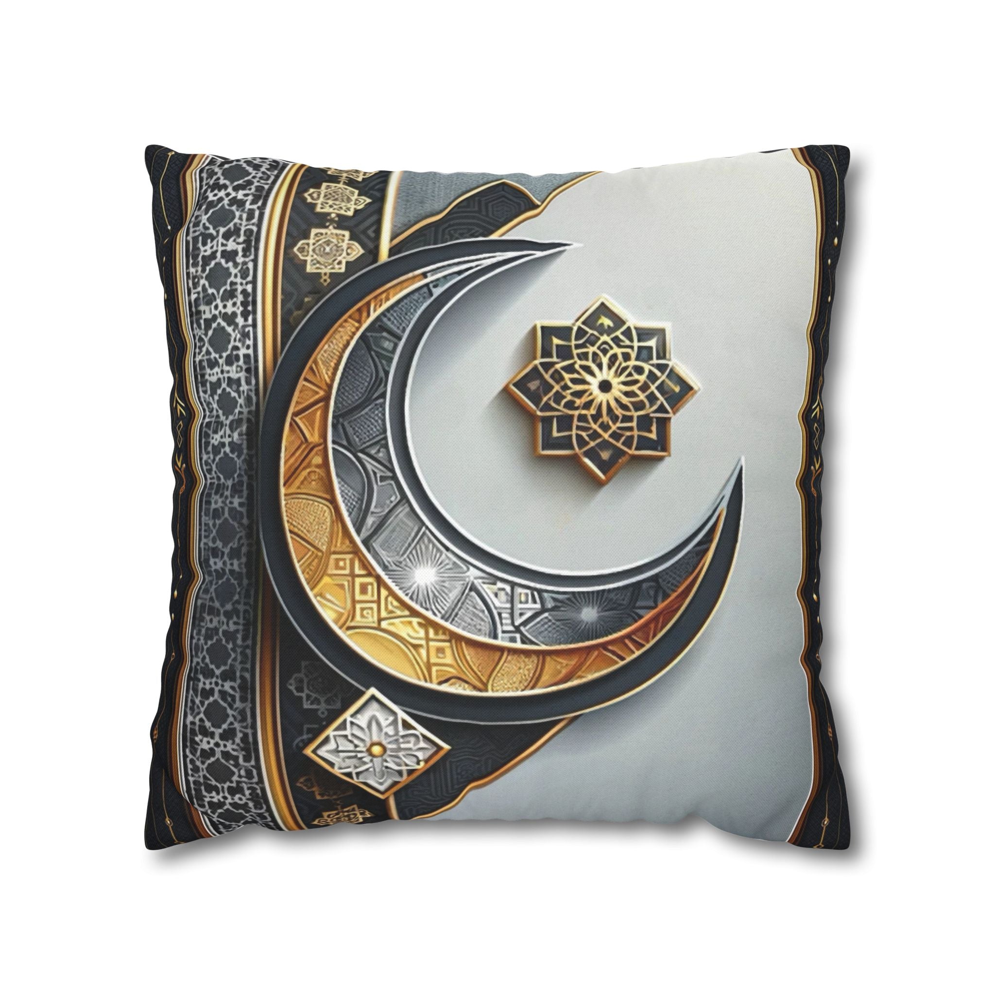 Islamic Art, moon and star  - Polyester Square Pillowcase