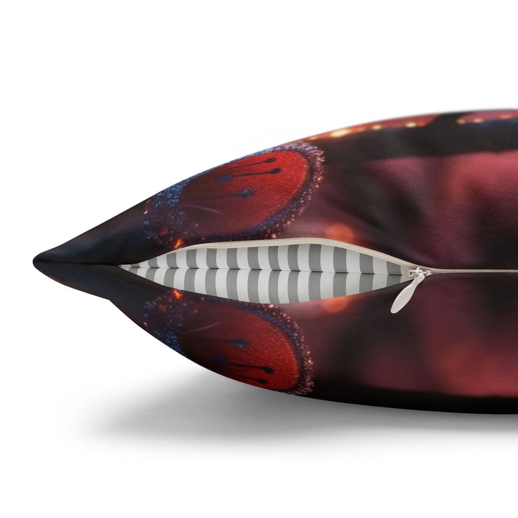 Pink diamond flowers (in sunset) - Suede Square Pillowcase