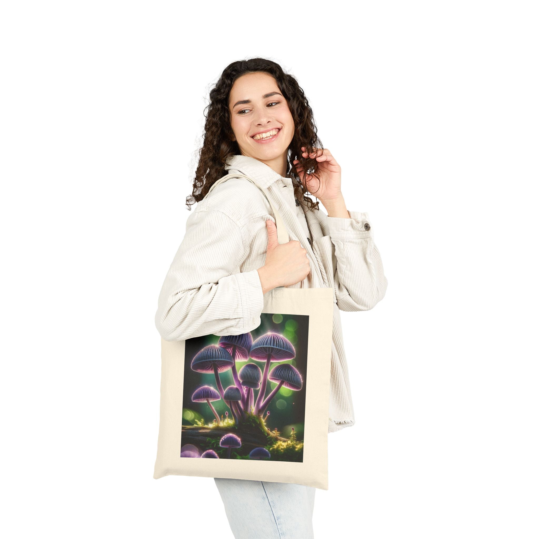 Lavender Mushrooms - Cotton Canvas Tote Bag