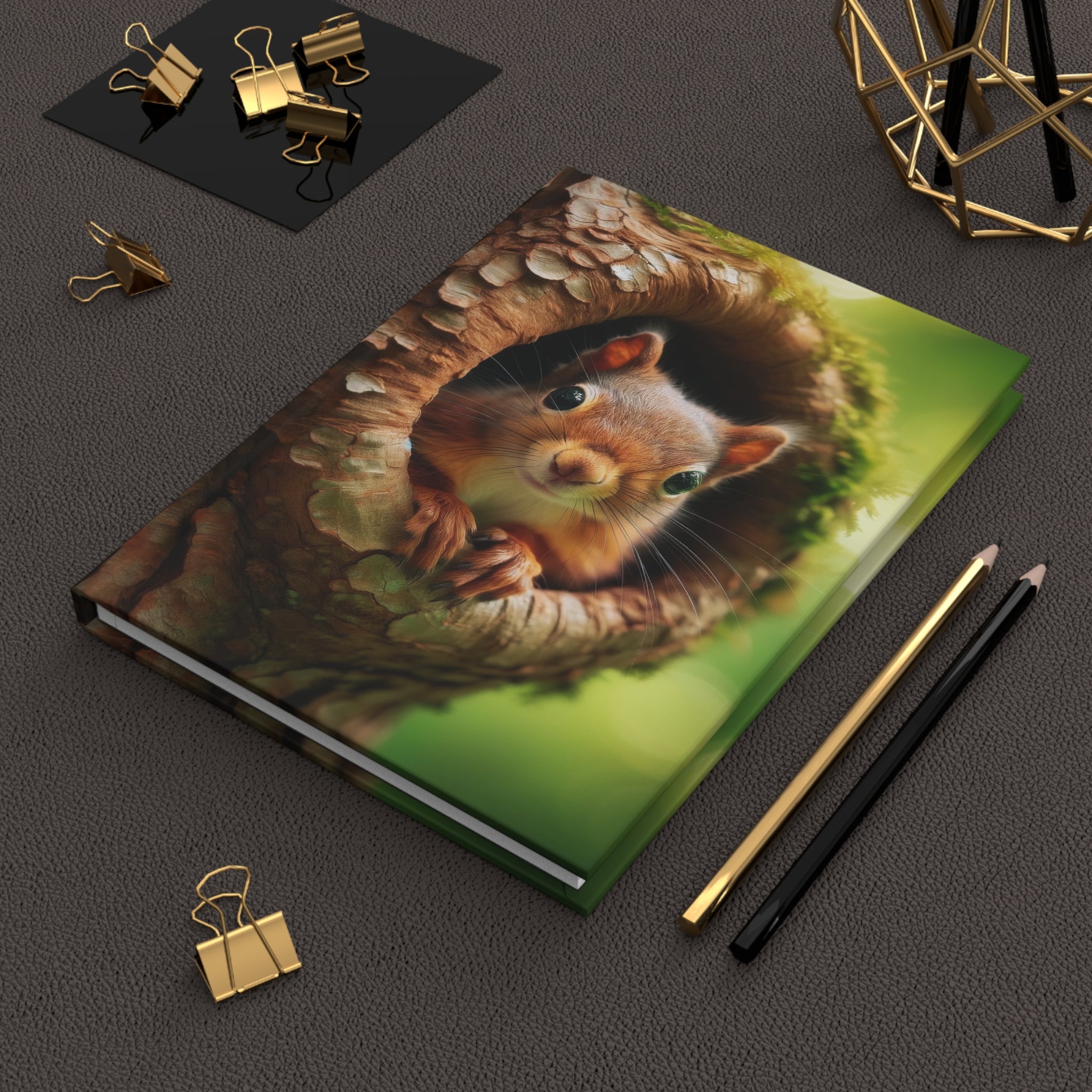 A curious squirrel - Hardcover Notebook