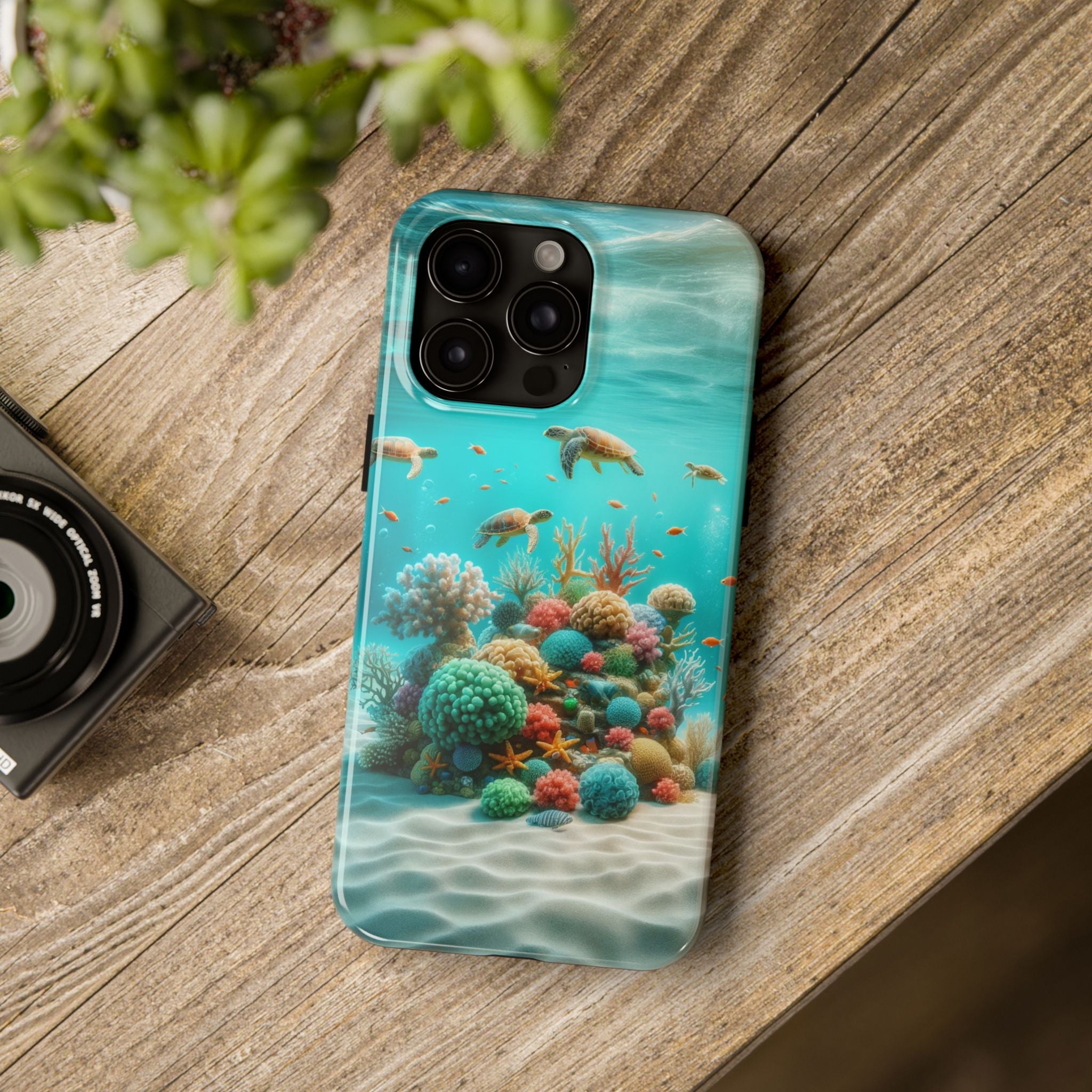 Phone Cases - Turtles on Coral Reef Design