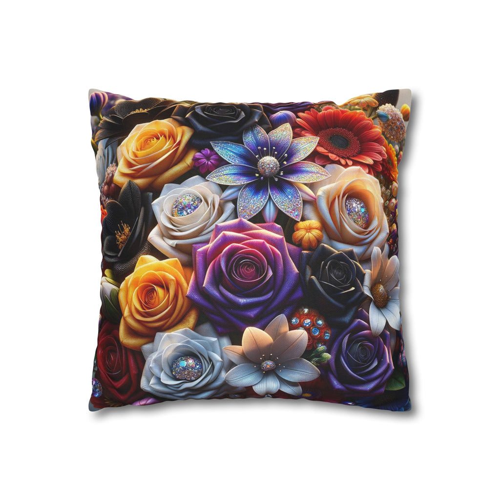 Colourful Bouquet (big flowers) - Polyester Square Pillowcase