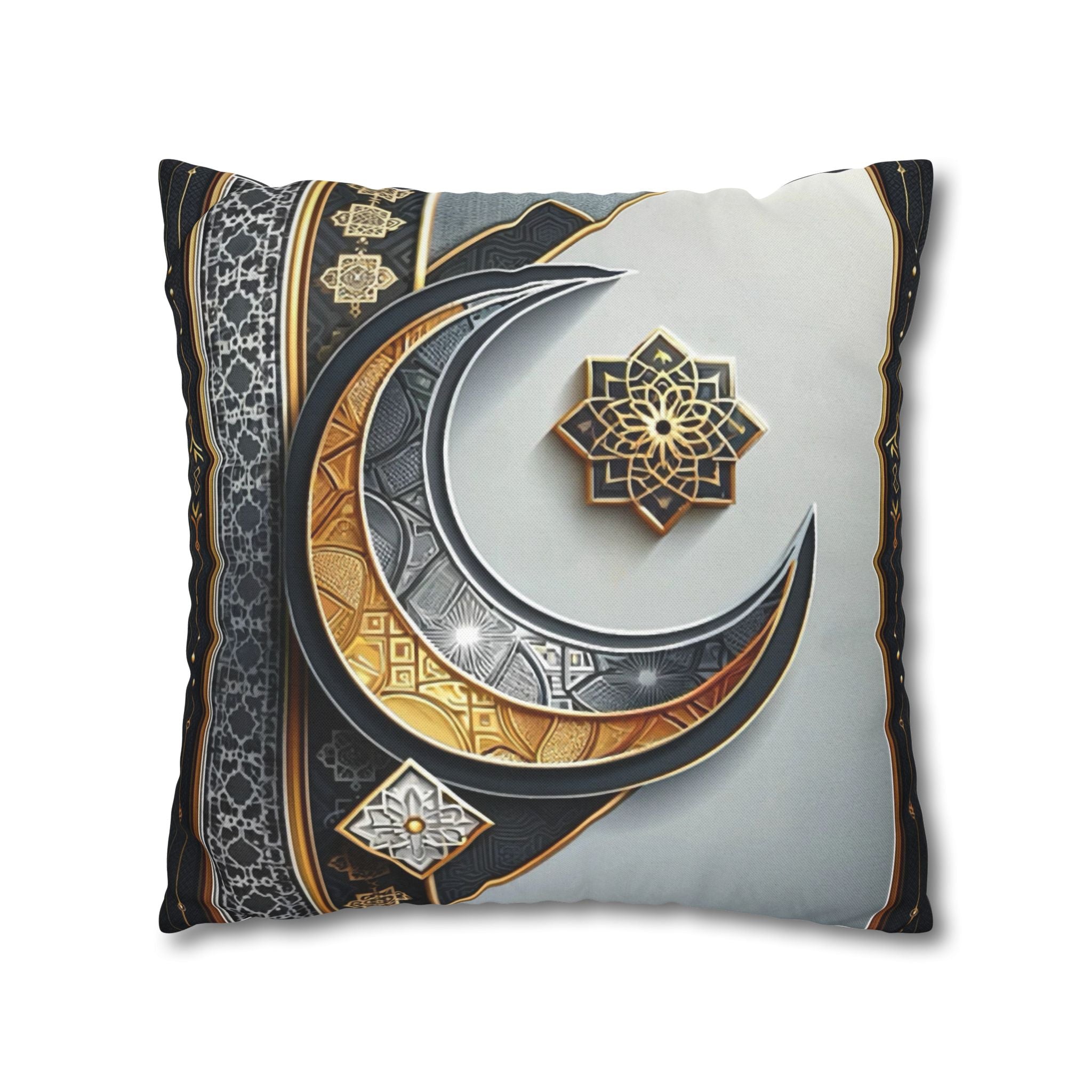 Islamic Art, moon and star  - Polyester Square Pillowcase