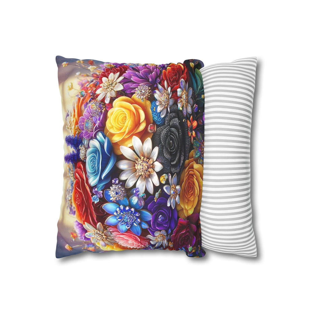 Bouquet of colourful flowers (in the sun) - Suede Square Pillowcase