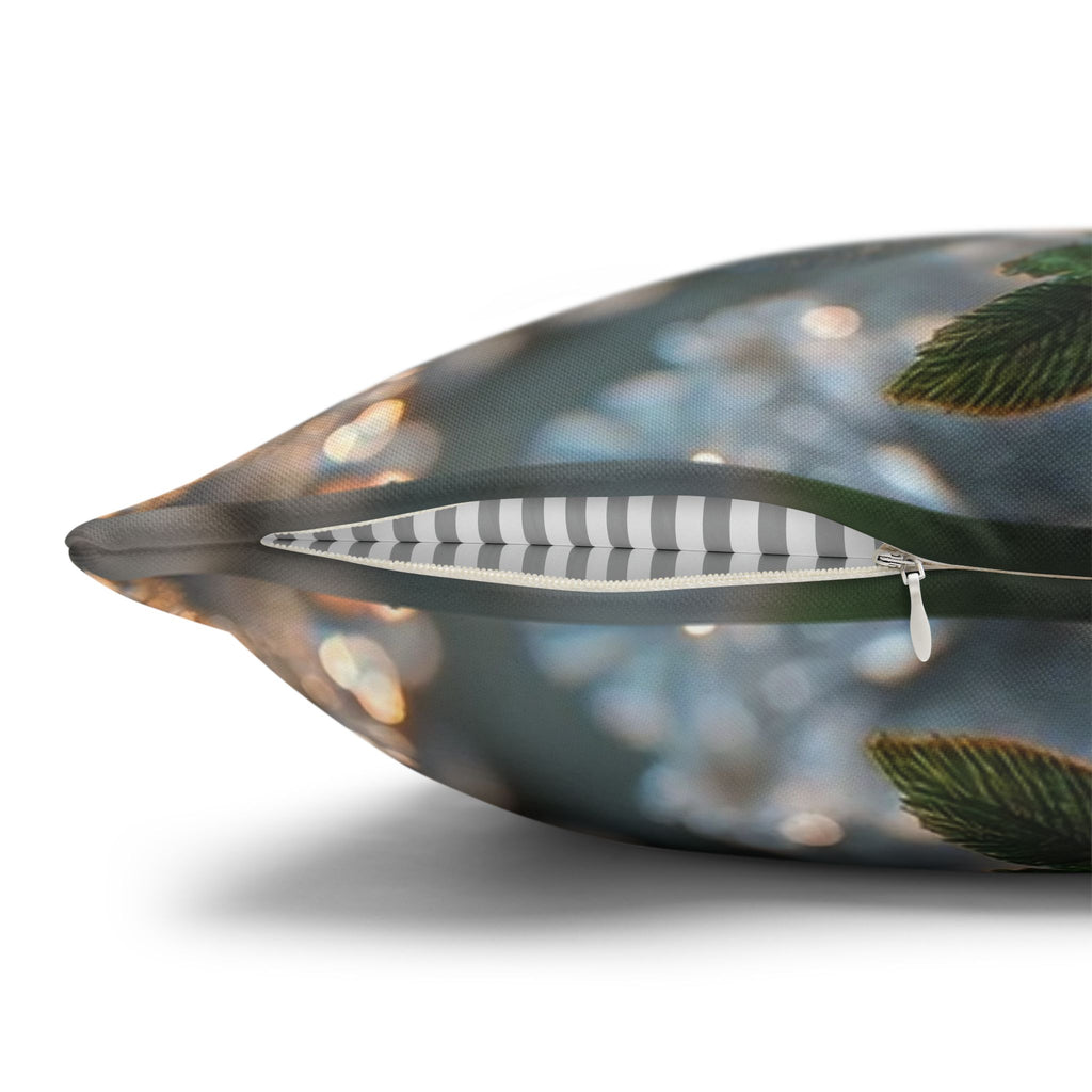 Silver-white diamond flowers - Polyester Square Pillowcase