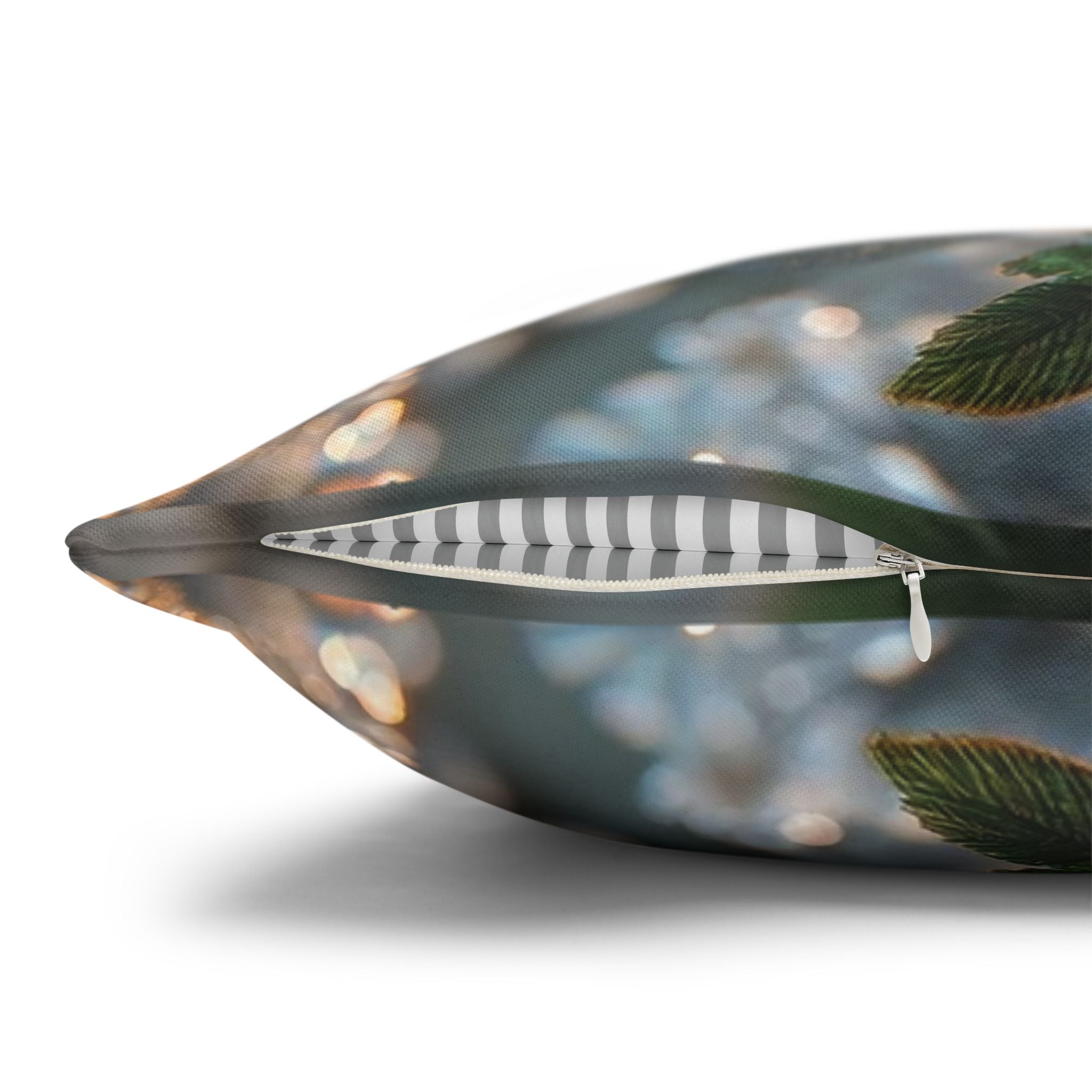 Silver-white diamond flowers - Polyester Square Pillowcase