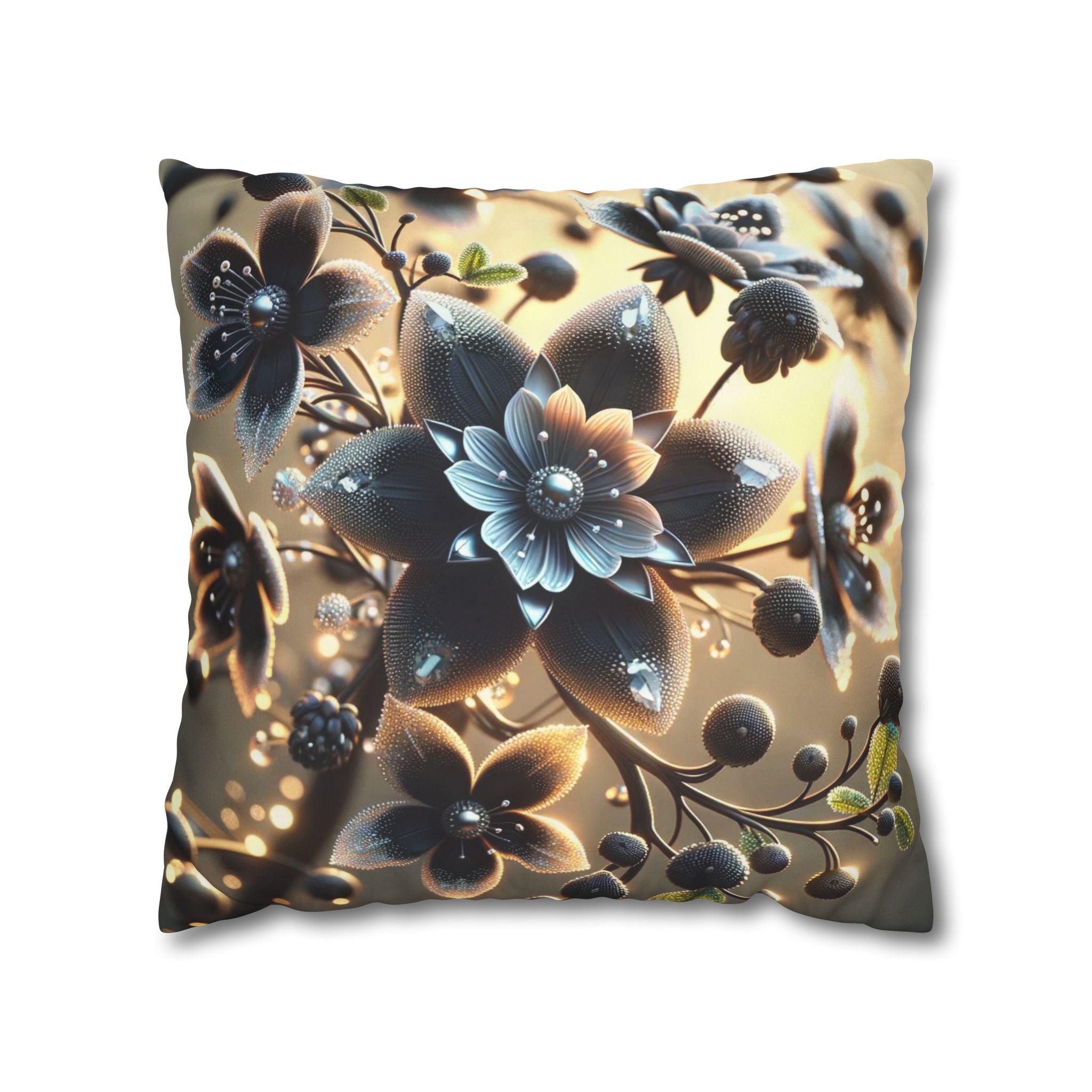 A large black flower - Suede Square Pillowcase