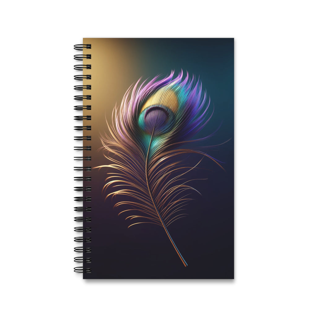 Fantasy Peacock feather Purple-Yellow (2) - Spiral Journal