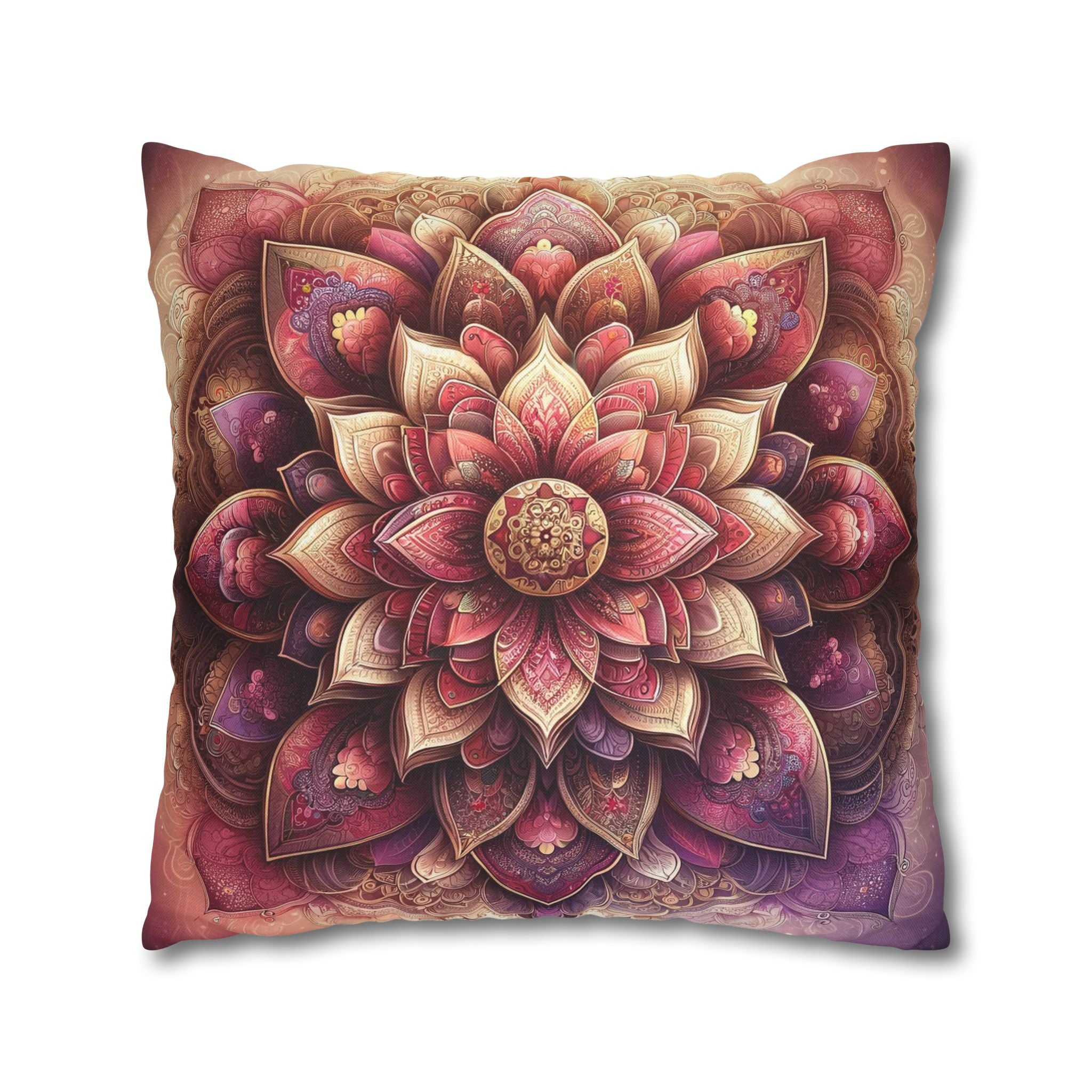 Mandala - Pink design - Spun Polyester Square Pillowcase