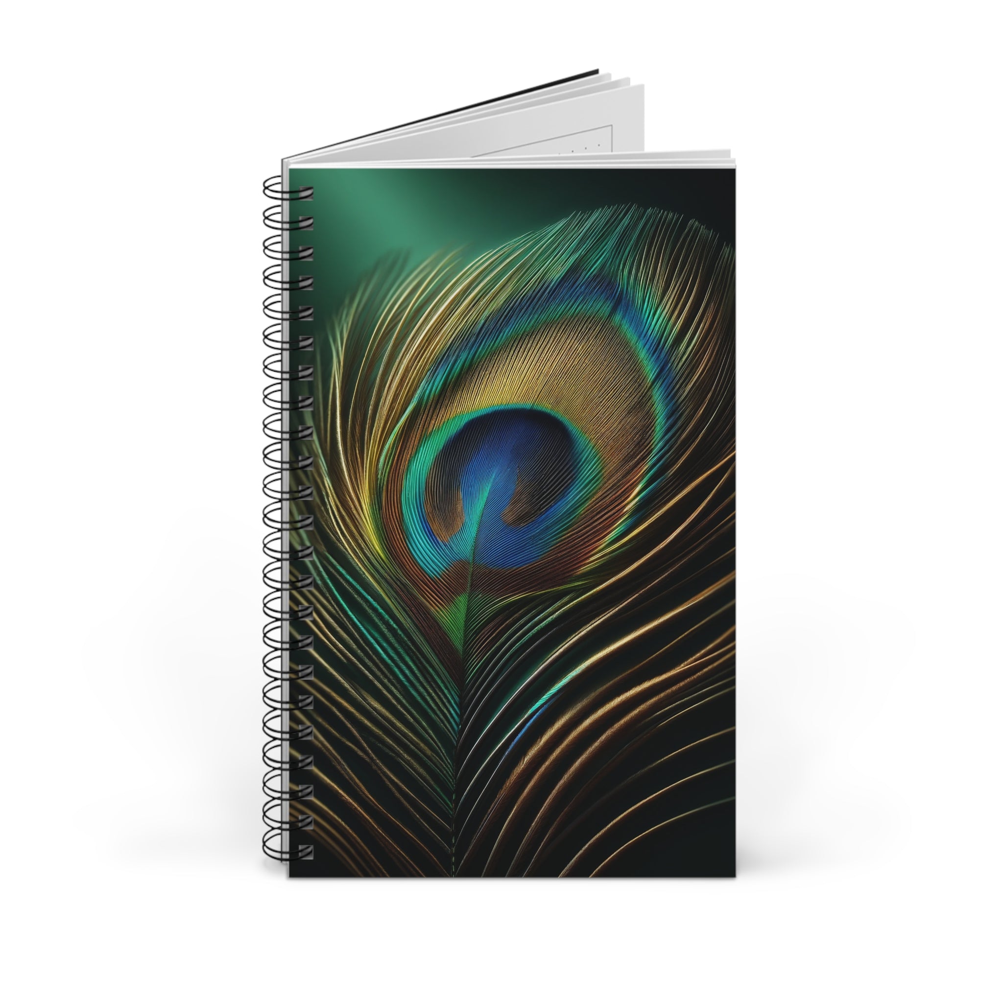 Peacock Feather Blue-green (3) - Spiral Journal