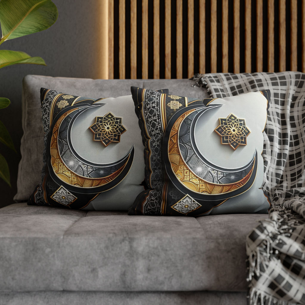 Islamic Art, moon and star  - Polyester Square Pillowcase