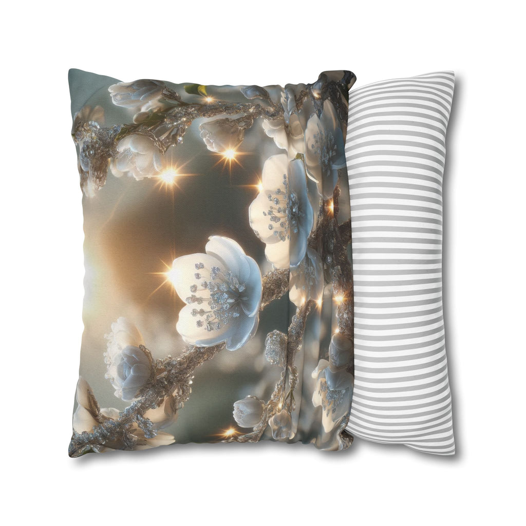 Small white flowers - Polyester Square Pillowcase