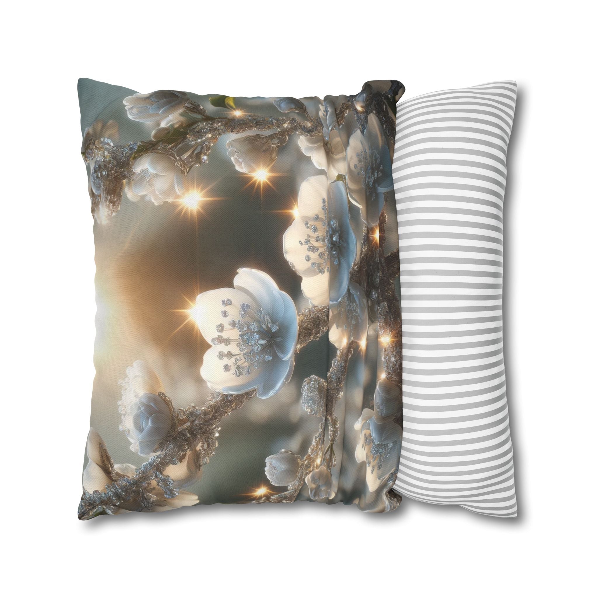 Small white flowers - Polyester Square Pillowcase