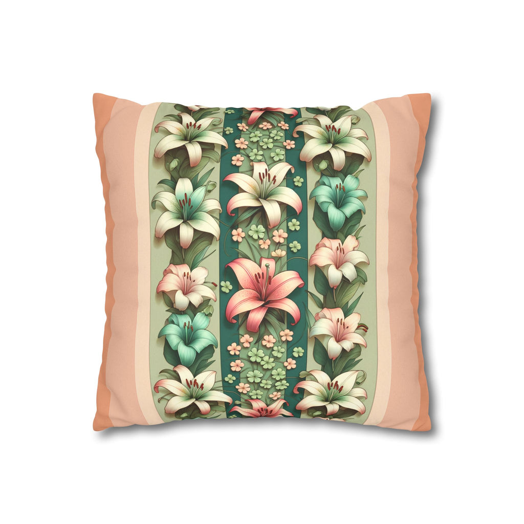 Pastel coloured Lilies - Suede Square Pillowcase