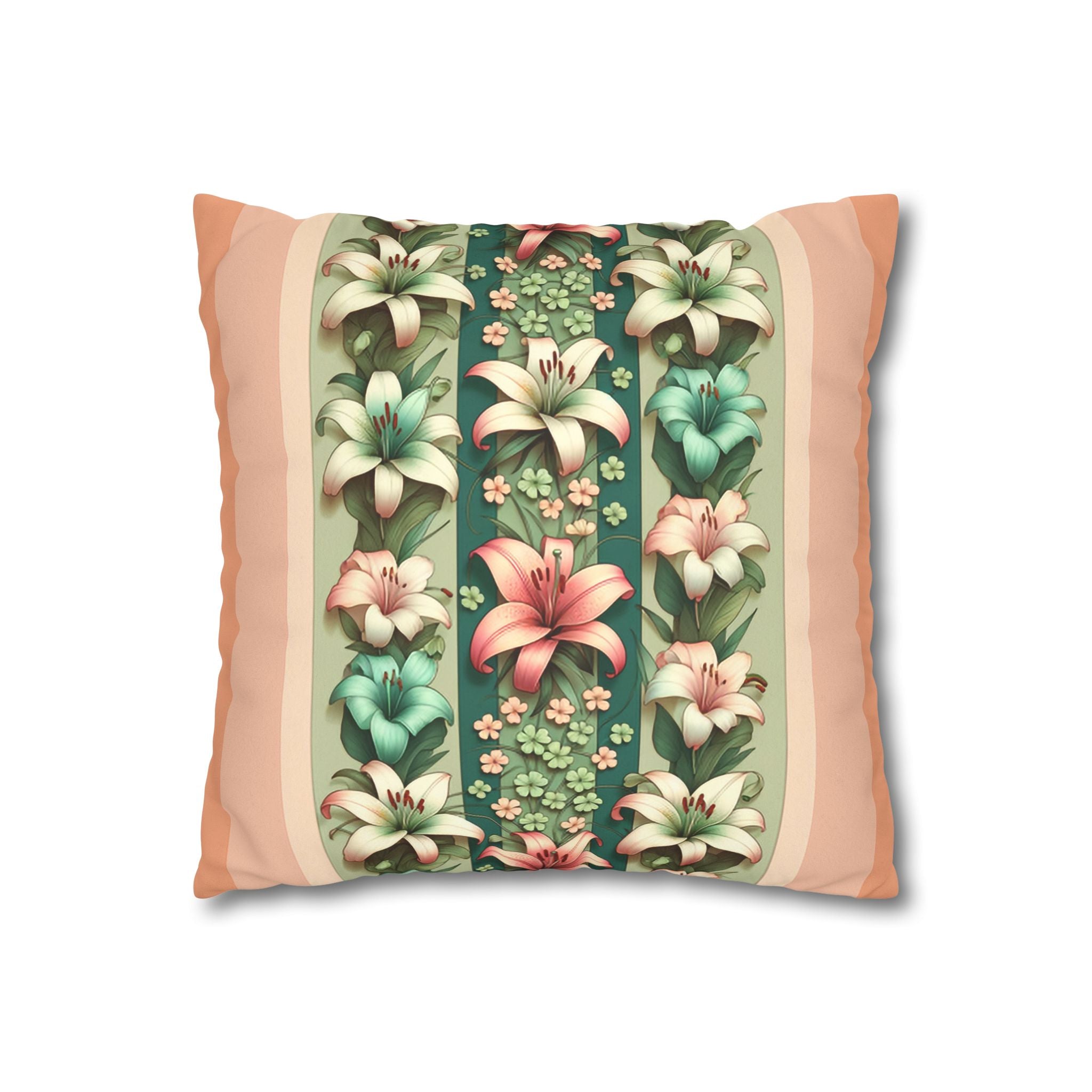Pastel coloured Lilies - Suede Square Pillowcase