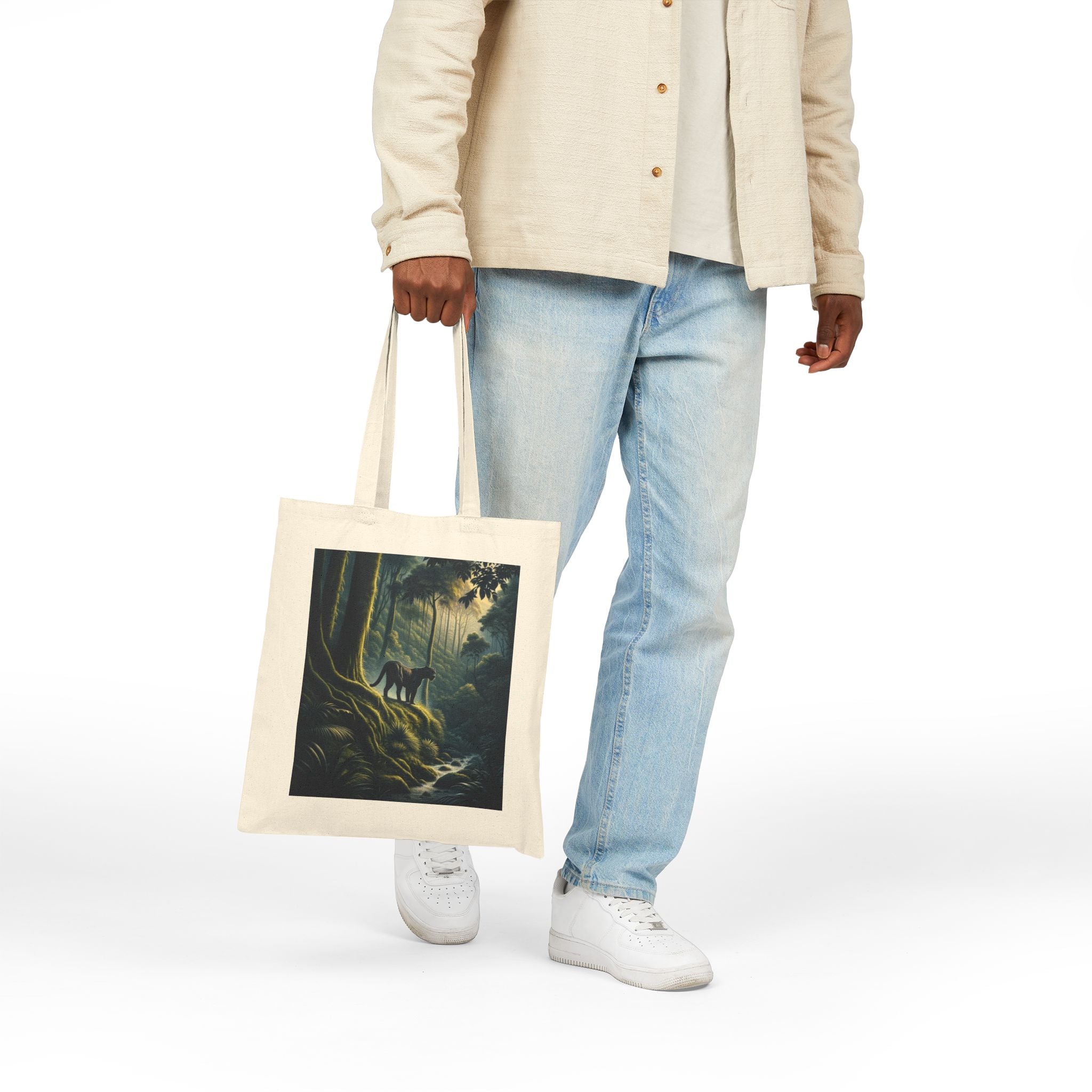 Panther in the Jungle - Cotton Canvas Tote Bag