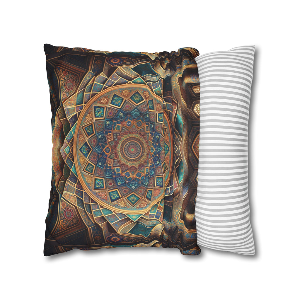 Persian Art (brown-yellow) - Suede Square Pillowcase