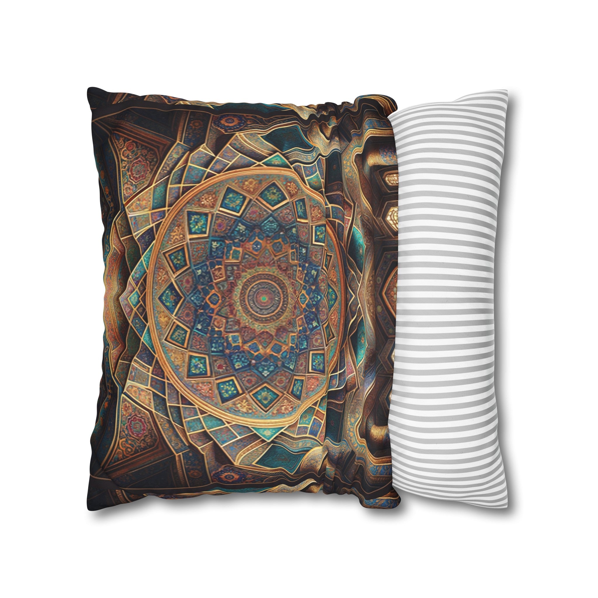 Persian Art (brown-yellow) - Suede Square Pillowcase