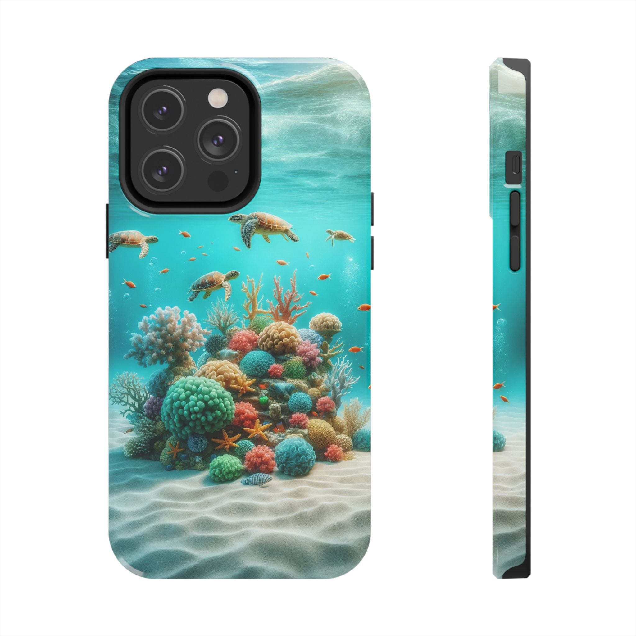 Phone Cases - Turtles on Coral Reef Design