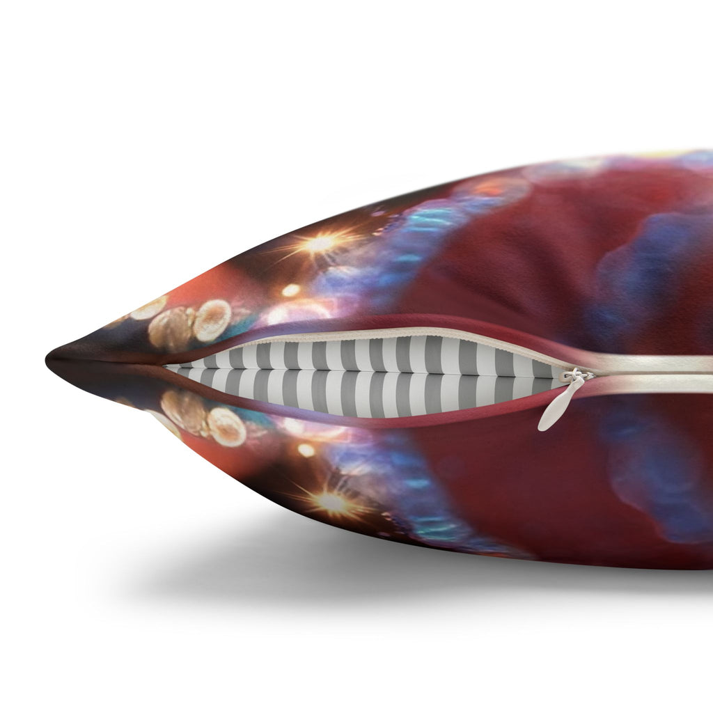 Red diamond flowers (in sun rise) - Suede Square Pillowcase