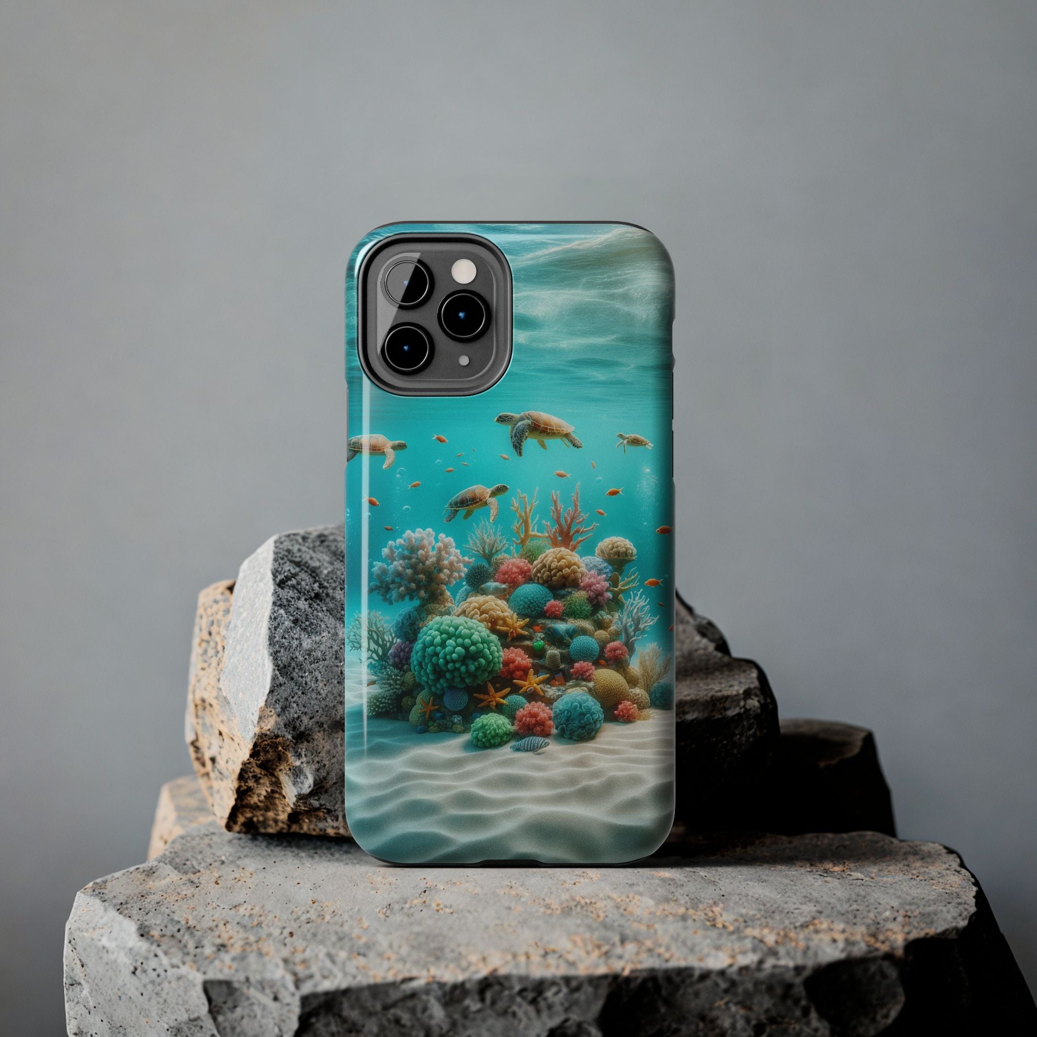 Phone Cases - Turtles on Coral Reef Design