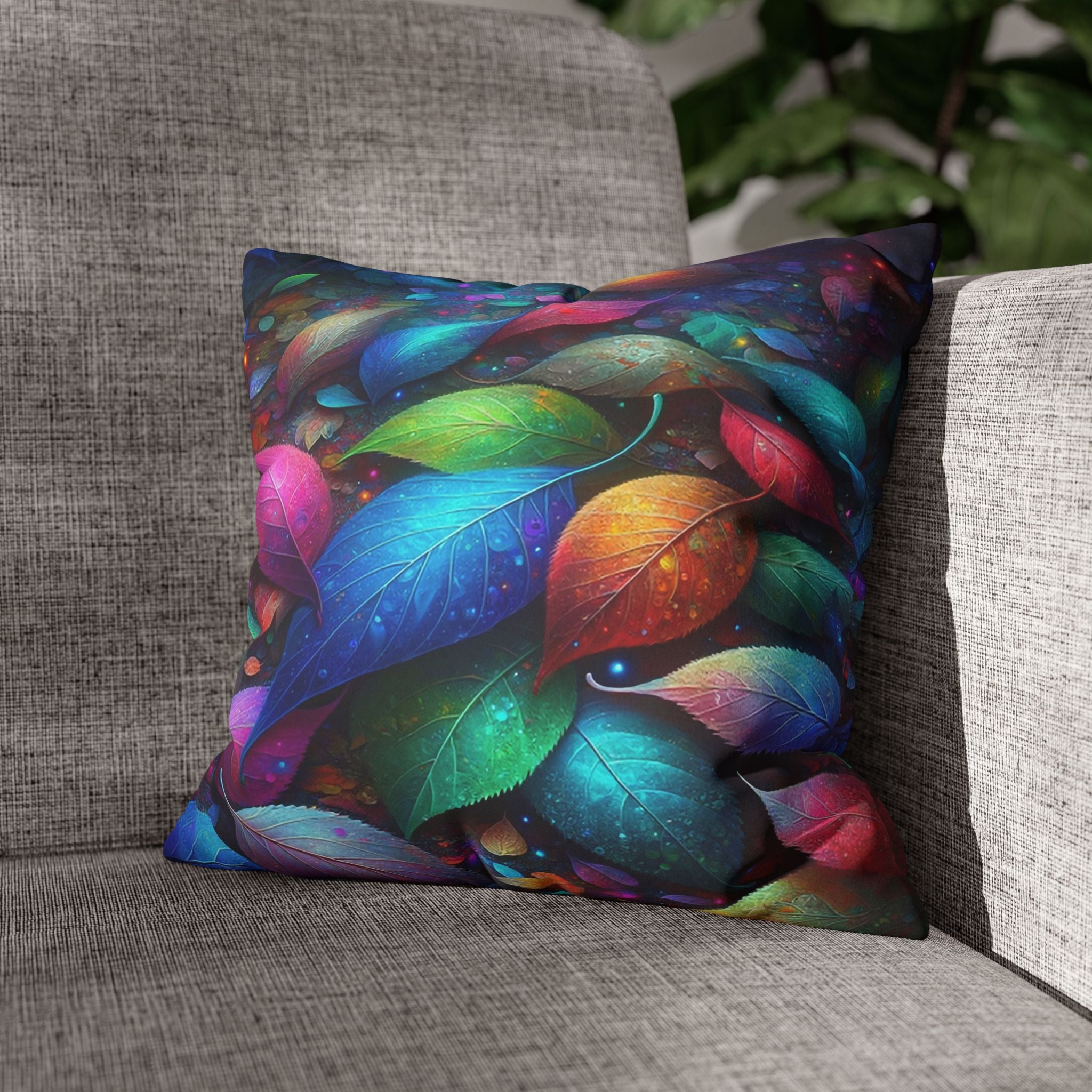 Magical, colourful leaves  - Suede Square Pillowcase