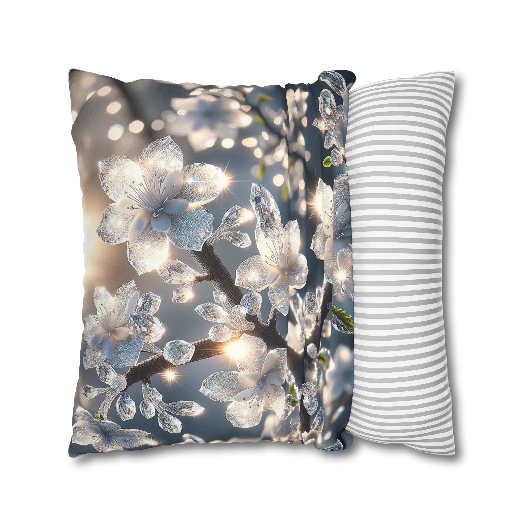White, diamond flowers (5) - Suede Square Pillowcase