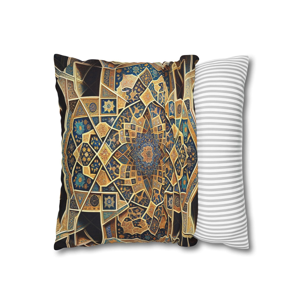 Persian Art, yellow-brown - Polyester Square Pillowcase