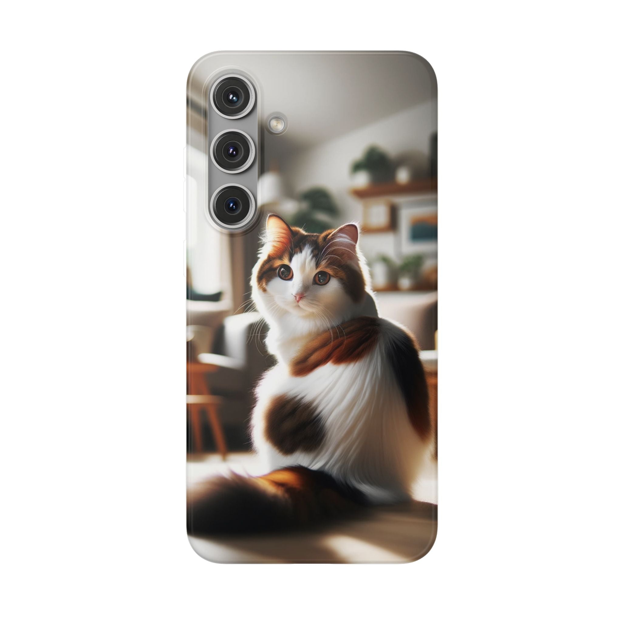 Curious, white-brown cat - Flexi Case (Samsung only)