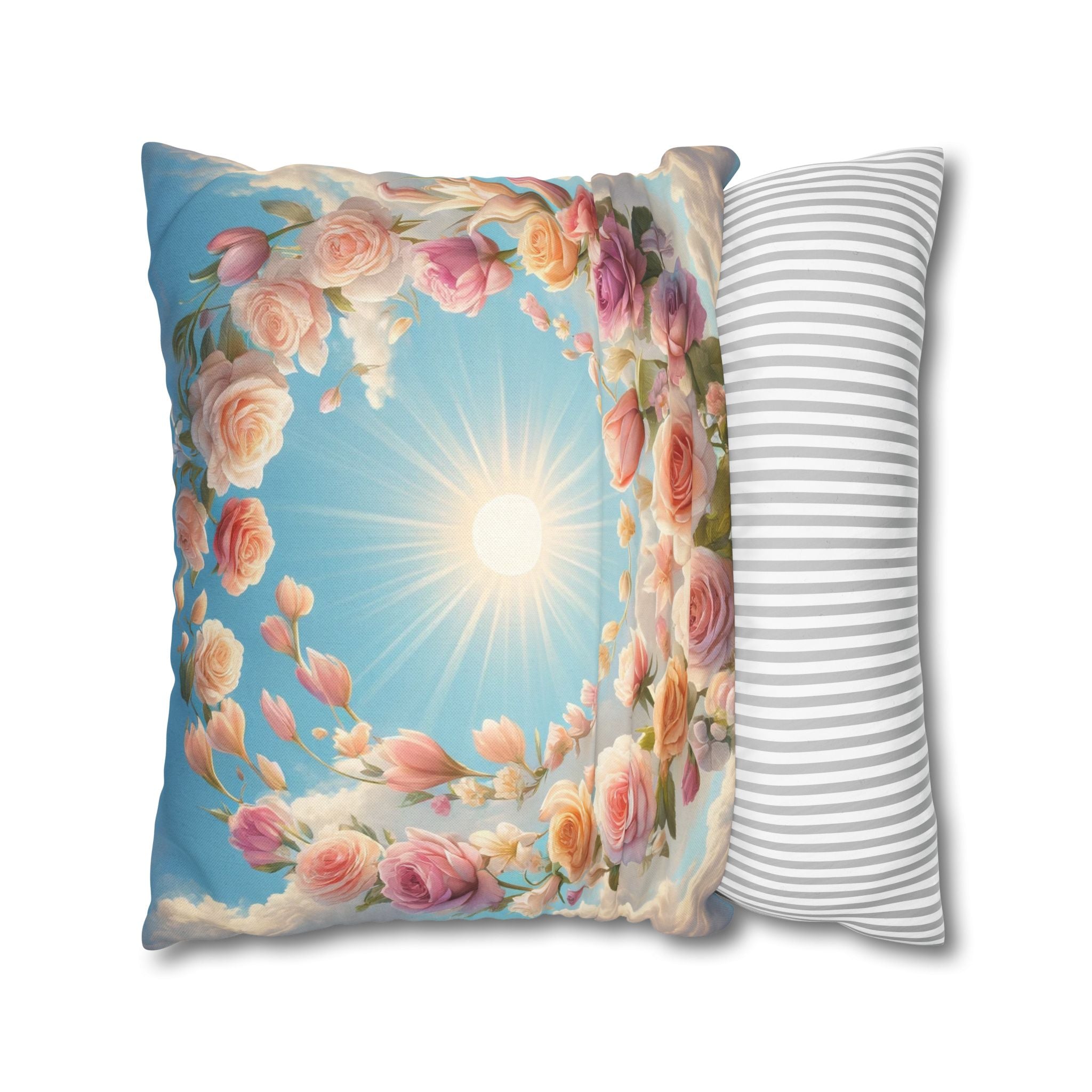 Roses in a circle - Polyester Square Pillowcase