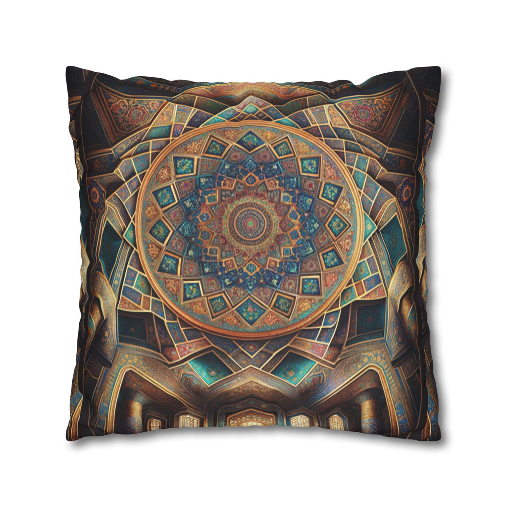 Persian Art (brown-yellow) - Suede Square Pillowcase