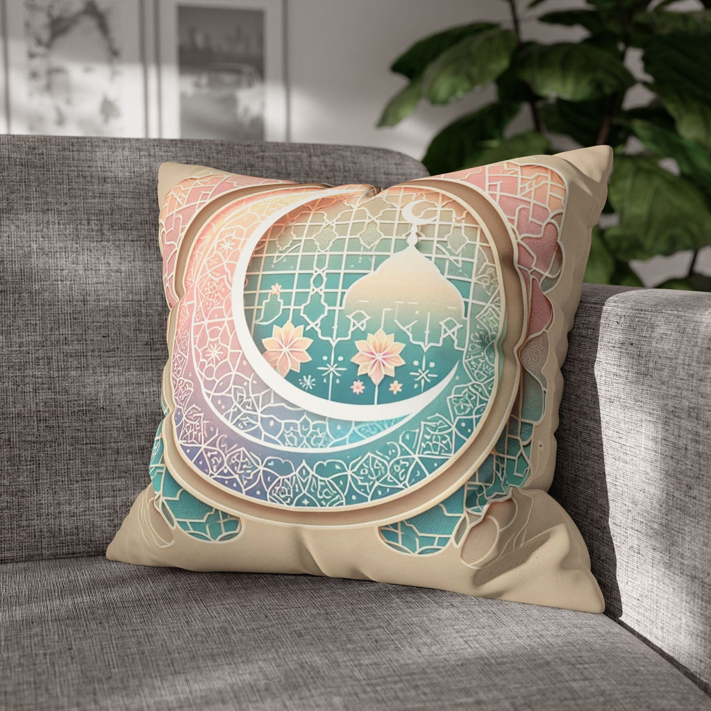 Islamic Art (pastel pink and green) - Suede Square Pillowcase