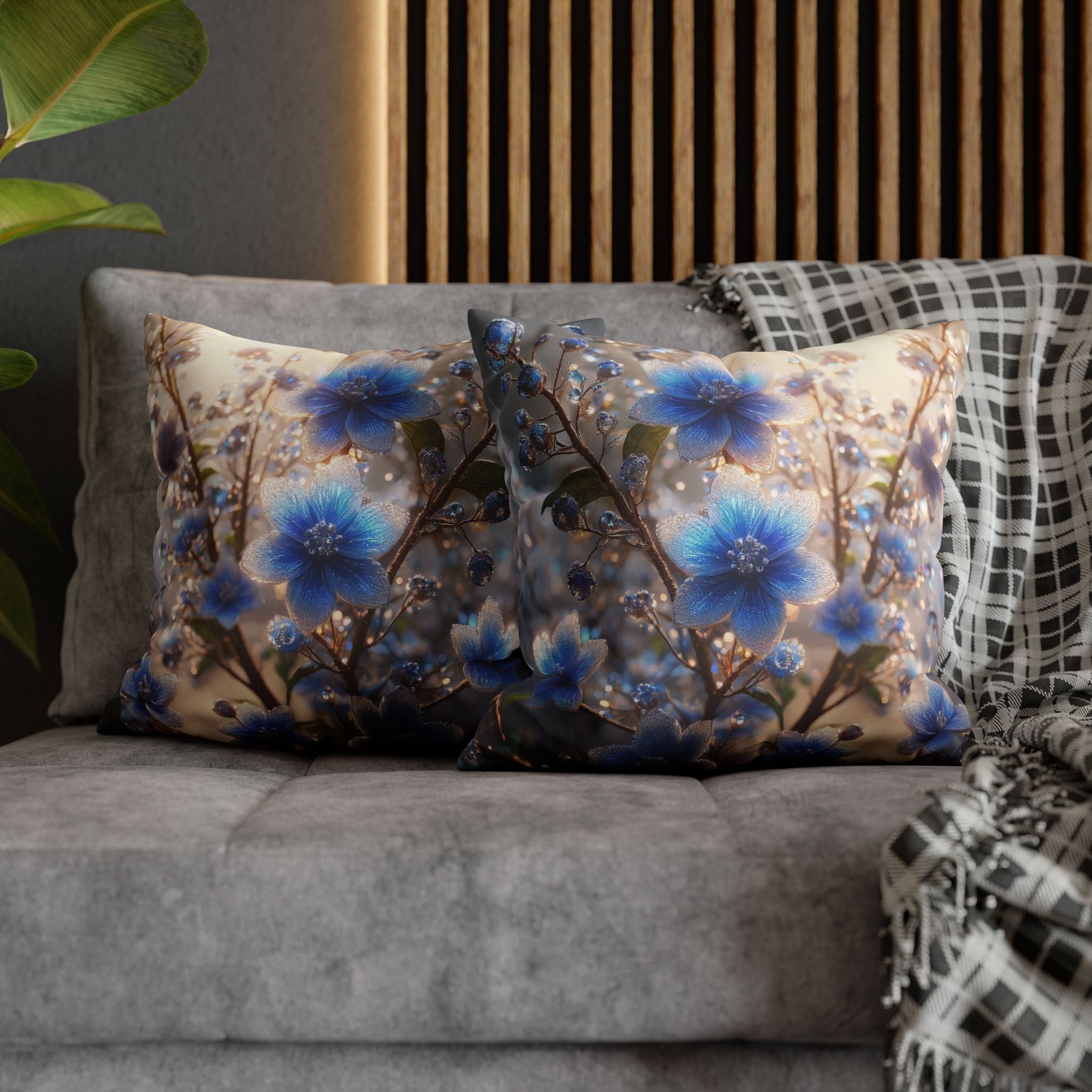 Blue flowers (in sunlight) - Suede Square Pillowcase