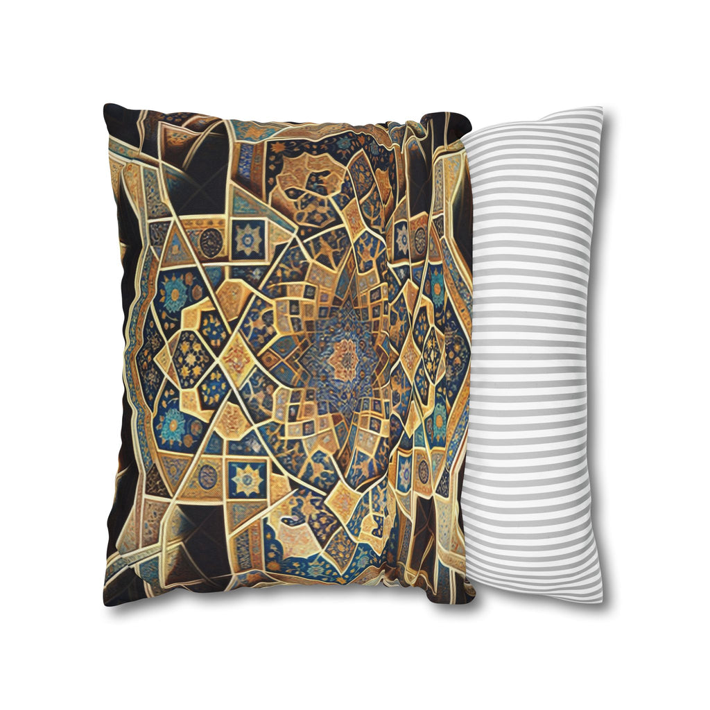 Persian Art, yellow-brown - Polyester Square Pillowcase