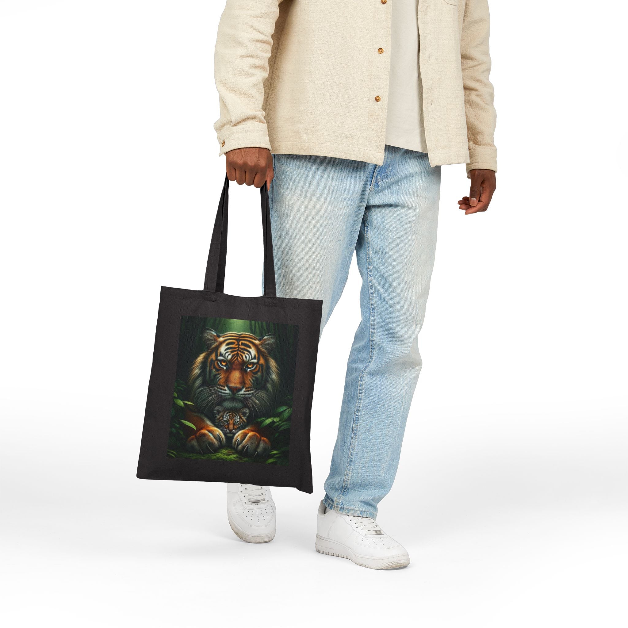 Majestic Tiger Design - Cotton Canvas Tote Bag