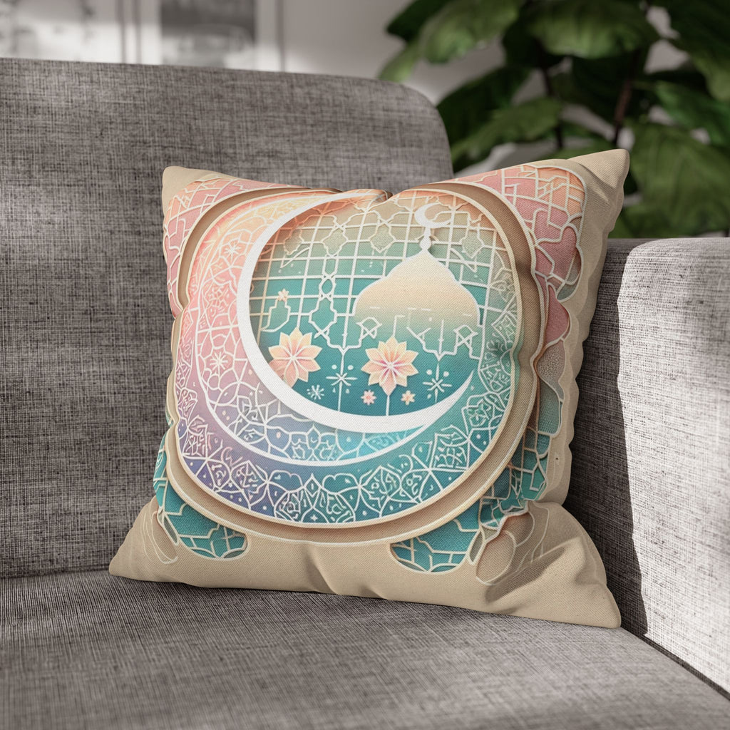 Islamic Art - peach coloured - Polyester Square Pillowcase